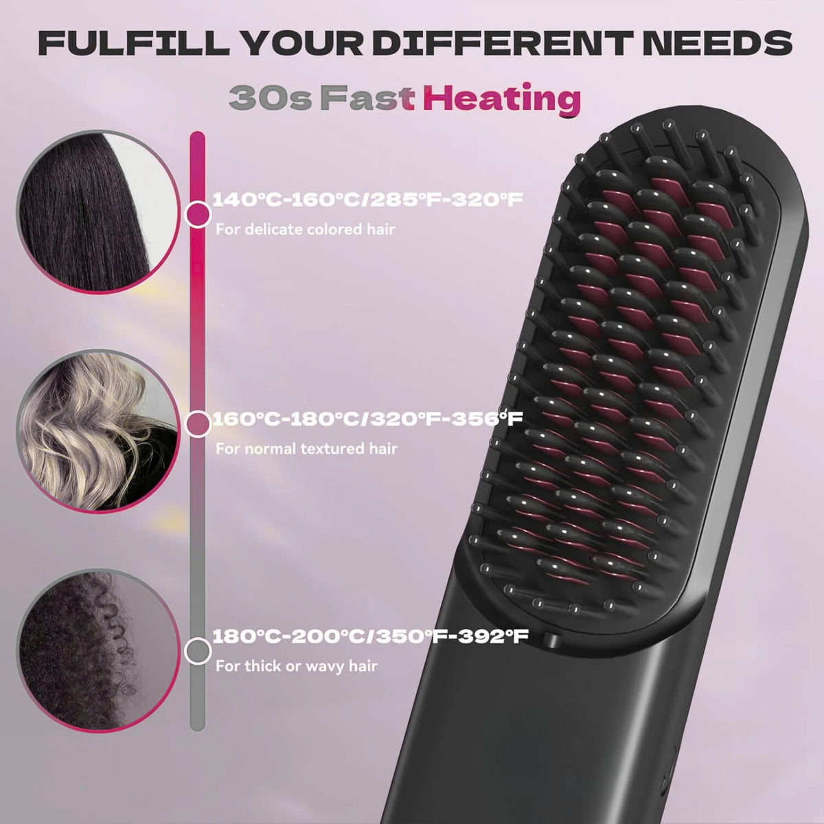 Wireless Hair Straightener Brush